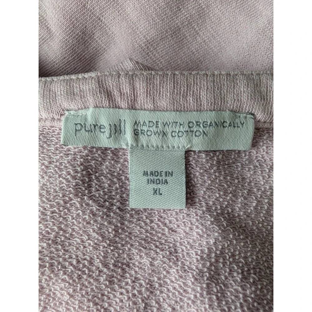 Pure J. Jill Women's XL Pink Organic Cotton Long Sleeve Tunic Coastal Comfort